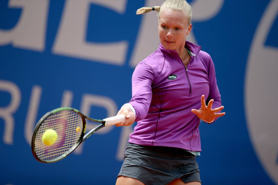 La tedesca Kiki Bertens nella sfida contro Roberta Vinci nel Torneo di tennis WTA a Norimberga (Afp)